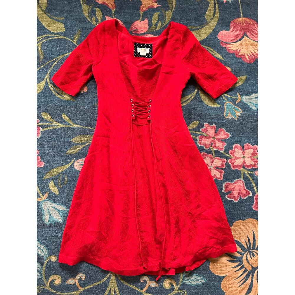Anthropologie Maeve Red Juliet Corset Mini Dress Size 8 - Picture 3 of 8